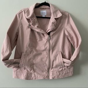 Old Navy Large Moto Denim Light Pink Jacket